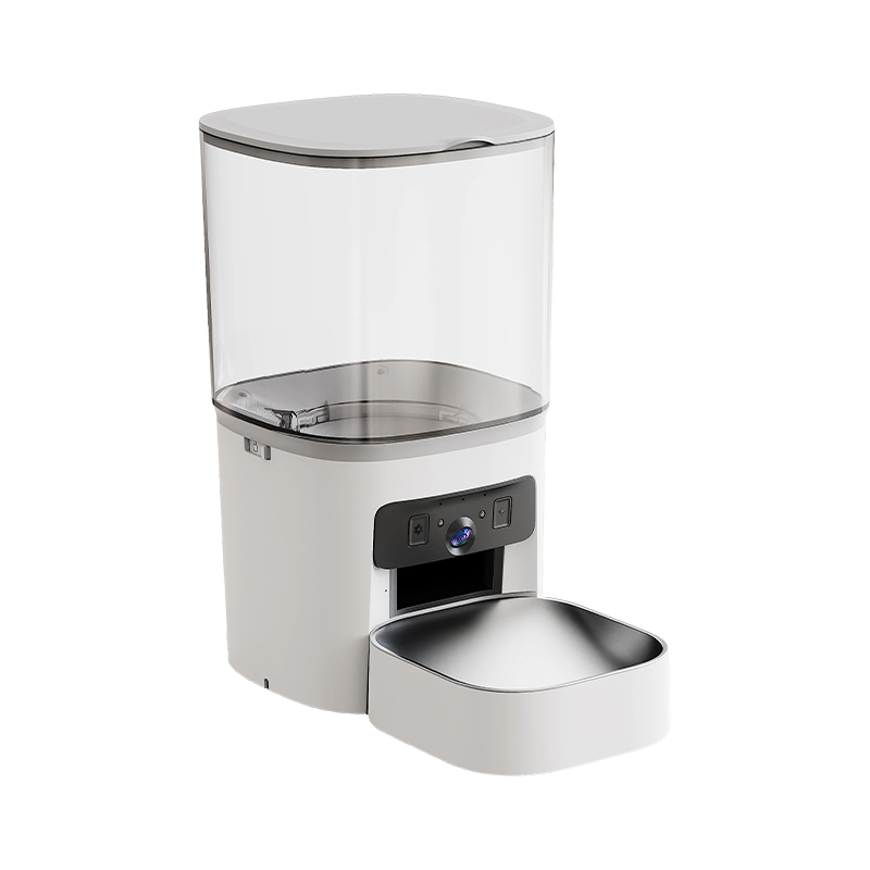 MAS-3007 Chytré krmítko pro domácí mazlíčky se dvěma čočkami a 6l průhledným zásobníkem